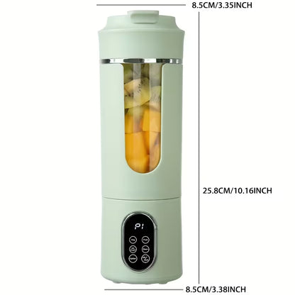 Licuadora Exprimidora Portátil 530ml – 12 Cuchillas, 21000 RPM, Autolimpieza, Tritura Hielo, Recargable USB