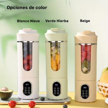 Licuadora Exprimidora Portátil 530ml – 12 Cuchillas, 21000 RPM, Autolimpieza, Tritura Hielo, Recargable USB