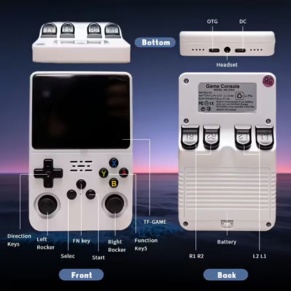 Consola de Juegos Portátil Retro R36 – Pantalla HD 3.5", Juegos Clásicos